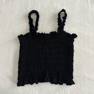 Old Navy Black Ruffled Tank Top